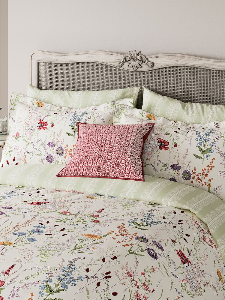 V&A Multi Blythe 100% Cotton Meadow Duvet Cover and Pillowcase Set - Image 2 of 4 V&A Multi Blythe 100% Cotton Meadow Duvet Cover and Pillowcase Set - Image 2 of 4
