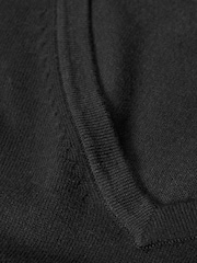 Black V-Neck Regular Cotton Rich Knitted Crew Neck Jumper - Image 6 of 8