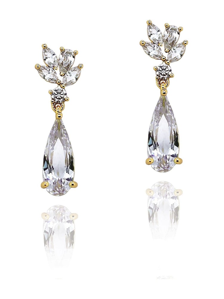 Ivory & Co Gold Harrogate Classic Crystal Drop Earring - Image 1 of 5