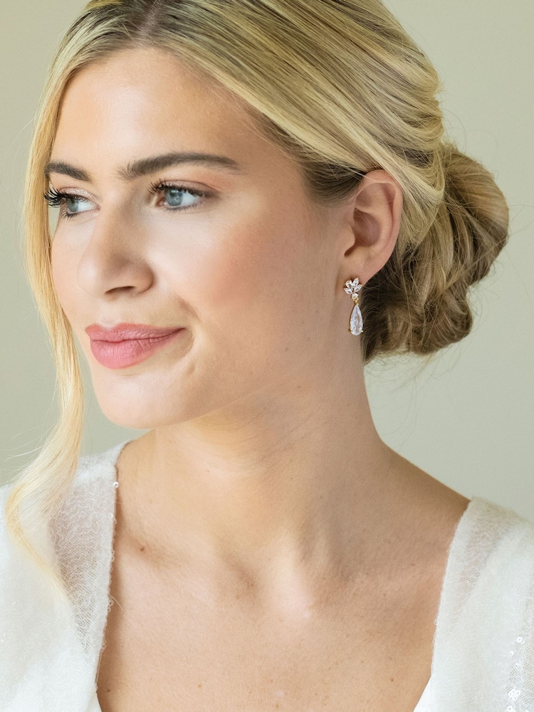 Ivory & Co Gold Harrogate Classic Crystal Drop Earring - Image 2 of 5