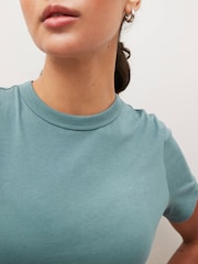 Blue Essential Pure Cotton Short Sleeve Crew Neck T-Shirt - Image 4 of 4