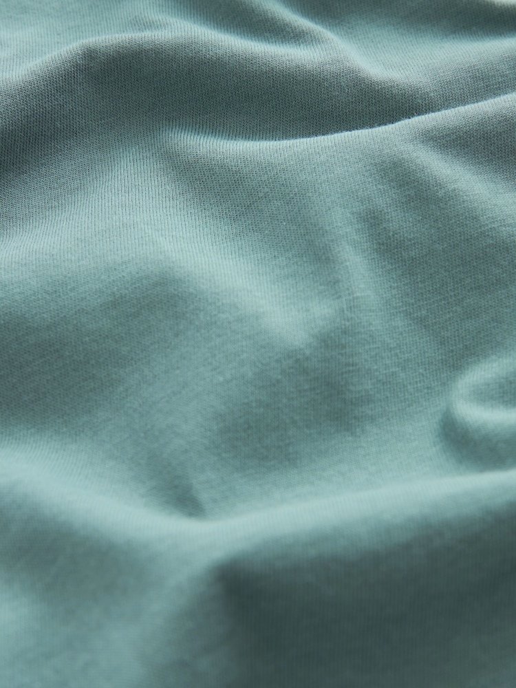 Blau - Essential Kurzarm-T-Shirt aus reiner Baumwolle mit Rundhalsausschnitt - Bild 6 von 6 Blau - Essential Kurzarm-T-Shirt aus reiner Baumwolle mit Rundhalsausschnitt - Bild 6 von 6