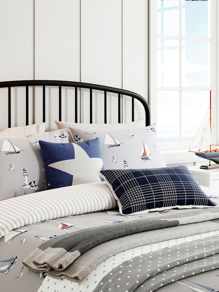 Helena Springfield Grey Sailboats 100% Cotton Duvet Cover and Pillowcase Set - Image 2 of 4