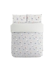 Helena Springfield Grey Sailboats 100% Cotton Duvet Cover and Pillowcase Set - Image 3 of 4