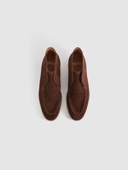 Reiss Brown Kason Mid Suede Slip-On Boots - Image 3 of 5