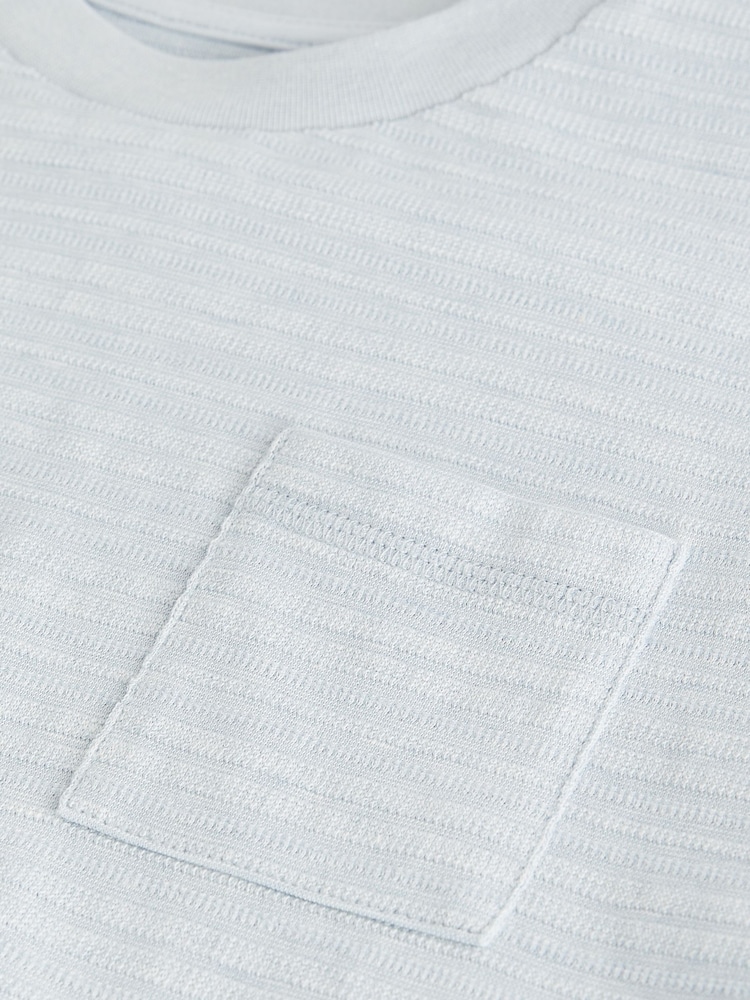 Blue Texture Relax Fit Textured T-Shirt (3-16yrs) - Image 3 of 3 Blue Texture Relax Fit Textured T-Shirt (3-16yrs) - Image 3 of 3