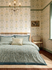 V&A Green Room 100% Cotton Willow Duvet Cover and Pillowcase Set - Image 1 of 4