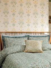 V&A Green Room 100% Cotton Willow Duvet Cover and Pillowcase Set - Image 2 of 4