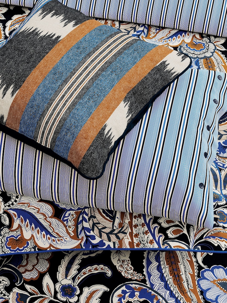 Bedeck of Belfast Blue Kotana Pillowcase 100% Cotton Pair - Image 1 of 3