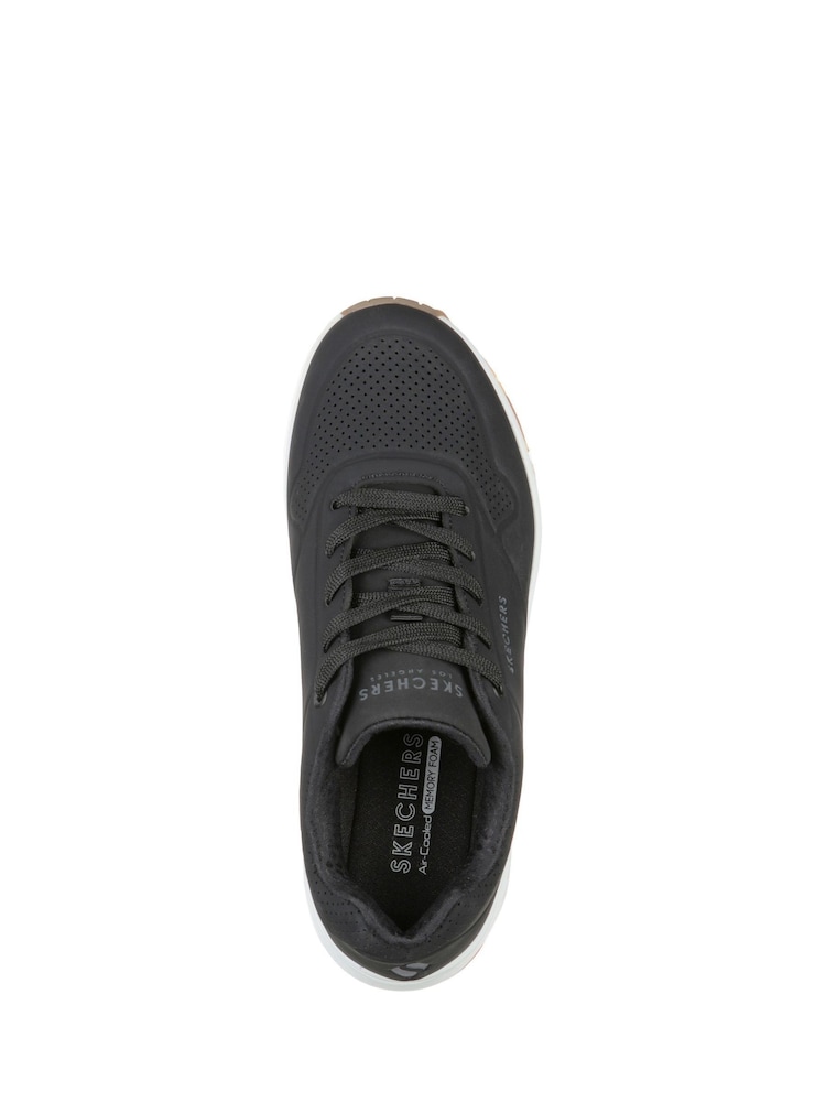 Donkerzwart - Skechers Uno sneakers voor dames met standaard pasvorm - Image 4 of 5
