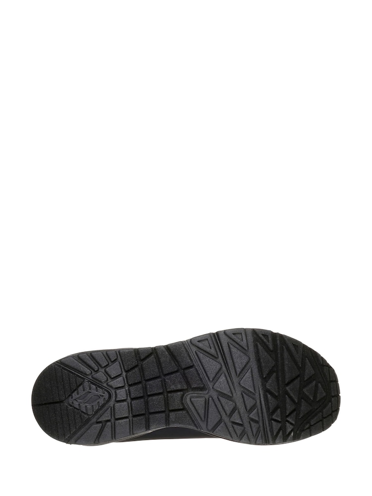 Skechers Dark Black Womens Standard Fit Uno Trainers - Image 5 of 5