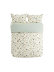 V&A Duck Egg Flora 100% Cotton Duvet Cover and Pillowcase Set - Image 3 of 4