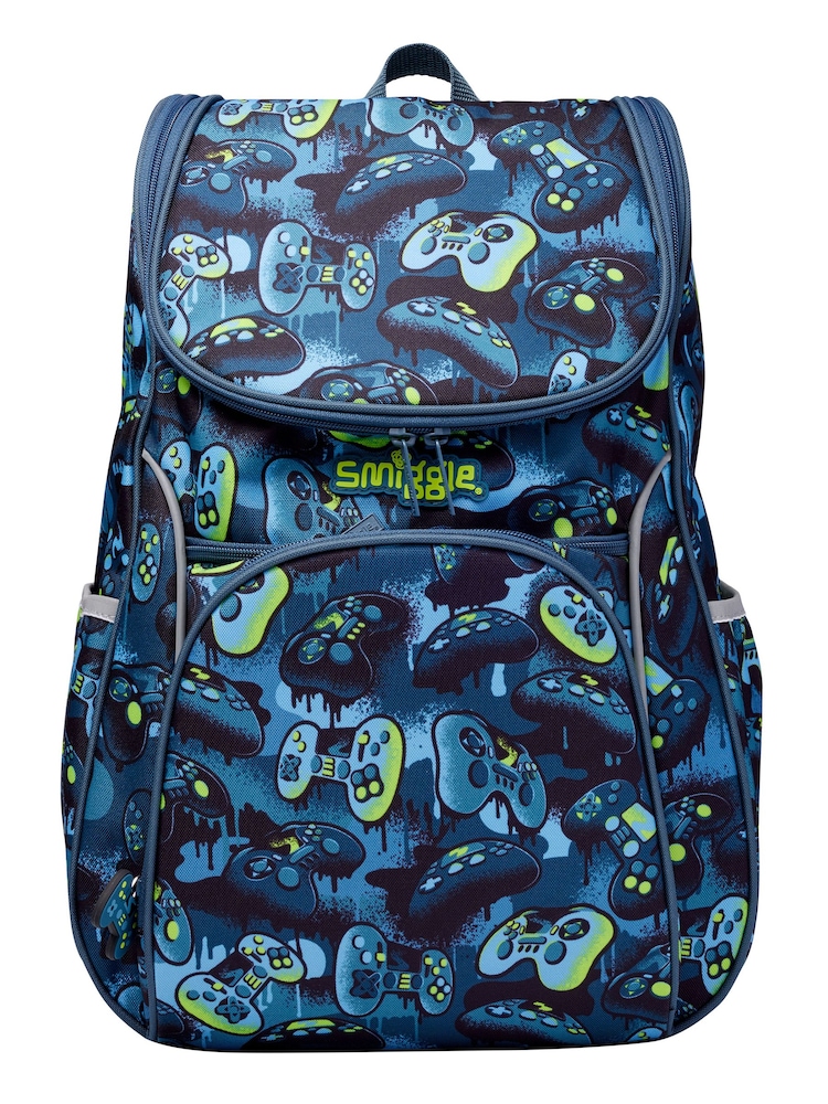 Smiggle Blue Vivid Access Backpack with Reflective Tape - Image 1 of 3
