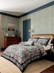 V&A Teal Sea Green Earthly Paradise 100% Cotton Duvet Cover and Pillowcase Set - Image 1 of 4