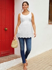 JoJo Maman Bébé White Pretty Maternity Camisole - Image 4 of 4