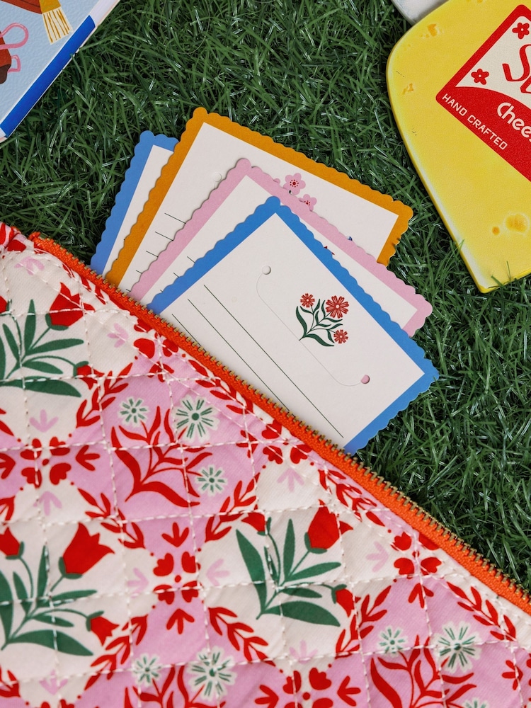 ban.do Pink Tile Floral Quilted Pouch - Image 1 of 4 ban.do Pink Tile Floral Quilted Pouch - Image 1 of 4