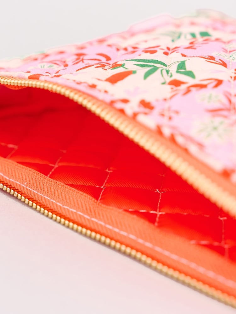 ban.do Pink Tile Floral Quilted Pouch - Image 4 of 4 ban.do Pink Tile Floral Quilted Pouch - Image 4 of 4