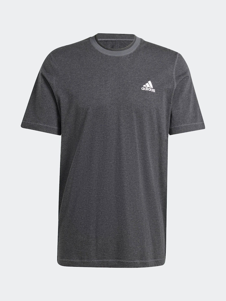 أسود - تيشرت قطن 100% Essentials Melange من adidas - صورة 5 من 5