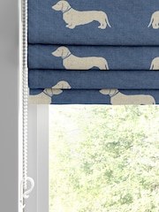 Emily Bond Indigo Blue 100% Cotton Peggy Made to Measure Roman Blinds - Image 2 of 5
