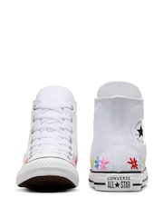 Converse White Embroidered Chuck Taylor All Star Youth Trainers - Image 2 of 9