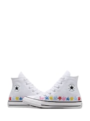 Converse White Embroidered Chuck Taylor All Star Youth Trainers - Image 5 of 9
