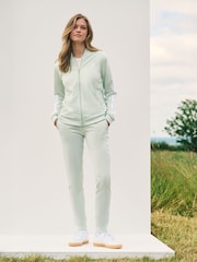 adidas Green 3 Stripe Essentials Tracksuit - Image 1 of 8