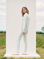 adidas Green 3 Stripe Essentials Tracksuit - Image 4 of 8
