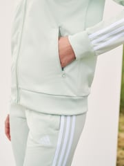 adidas Green 3 Stripe Essentials Tracksuit - Image 5 of 8