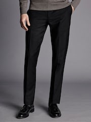 Charles Tyrwhitt Black Slim Fit Natural Stretch Twill Suit Trousers - Image 1 of 5