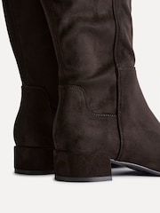 Linzi Brown Rotate Wide Fit Stretch High Leg Boots With Low Block Heels - Image 5 of 5