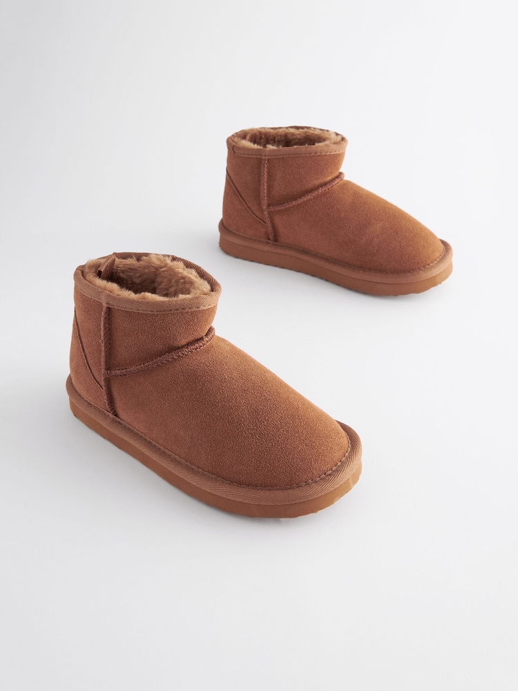 Rjava - Semiš toplo obloženi gležnjarji Slipper Boots - Slika 1 iz 5 Rjava - Semiš toplo obloženi gležnjarji Slipper Boots - Slika 1 iz 5