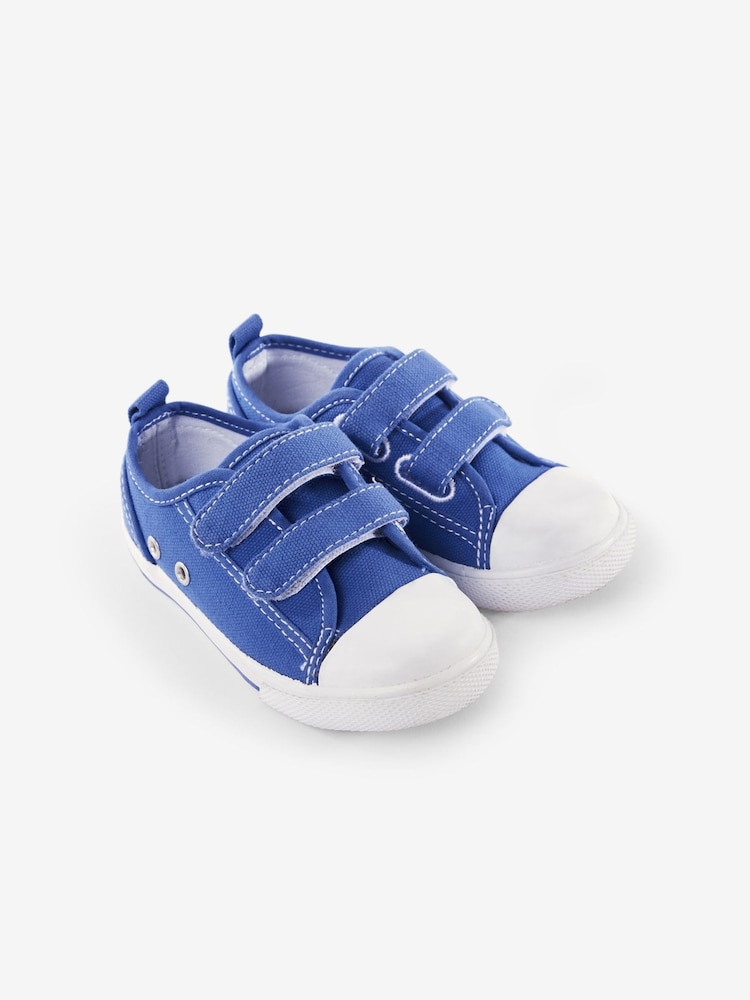 Kobaltblau - Jojo Maman Bébé Kinder Halbschuhe aus Leinen - Bild 2 von 3