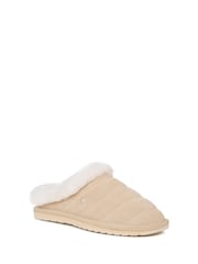 EMU Australia Cream Sheepskin Lined Suede Slippers - Image 2 of 7