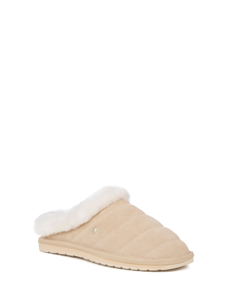 EMU Australia Cream Sheepskin Lined Suede Slippers - Image 2 of 7