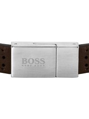 BOSS Brown Leather Essentials Leather Bracelet - Image 2 of 3