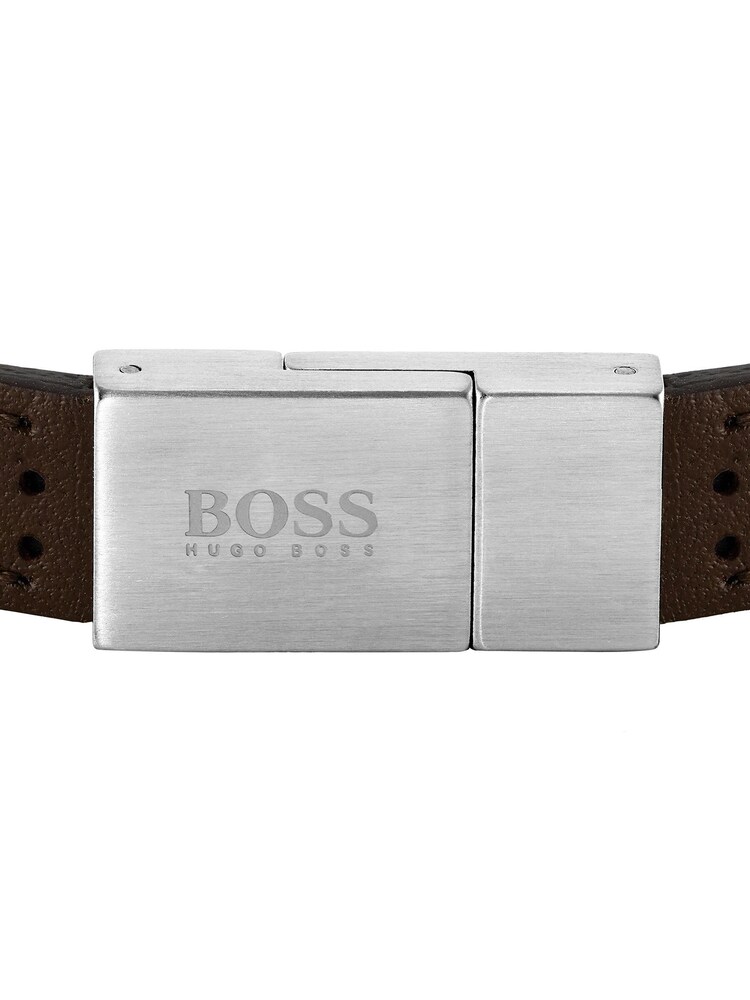 BOSS Brown Leather Essentials Leather Bracelet - Image 2 of 3