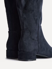 Linzi Blue Rotate Wide Fit Stretch High Leg Boots With Low Block Heels - Image 4 of 5