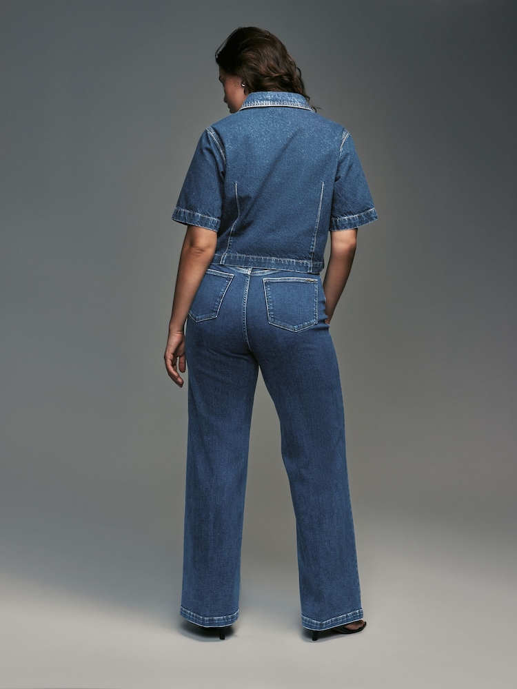 Dark Blue Wide Leg Hourglass Jeans - Image 2 of 9