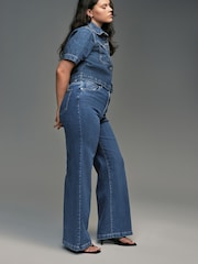 Dark Blue Wide Leg Hourglass Jeans - Image 3 of 9