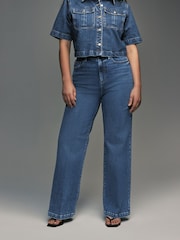 Dark Blue Wide Leg Hourglass Jeans - Image 4 of 9