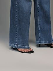 Dark Blue Wide Leg Hourglass Jeans - Image 7 of 9