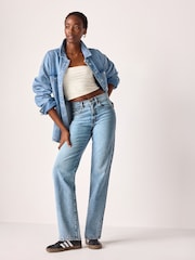 Mid Blue Rigid Straight Leg Jeans - Image 1 of 7