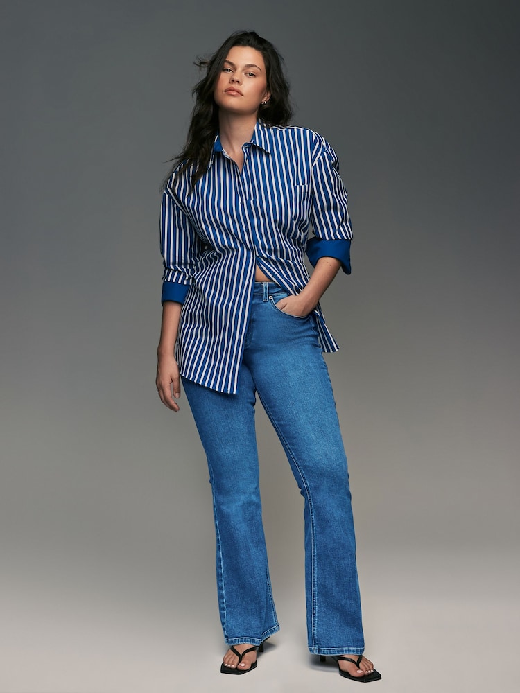 Dark Blue Hourglass Supersoft Flared Jeans - Image 1 of 1