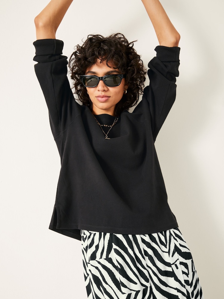 Hush Black 100% Cotton Matilda Raglan Top - Image 1 of 5