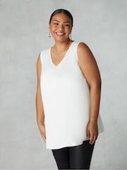 Live Unlimited White Curve Satin Vest Top - Image 1 of 4