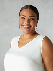 Live Unlimited White Curve Satin Vest Top - Image 2 of 4