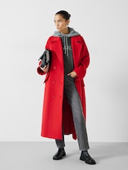 Hush Red Maddie Cocoon Relaxed Coat - Image 1 of 5