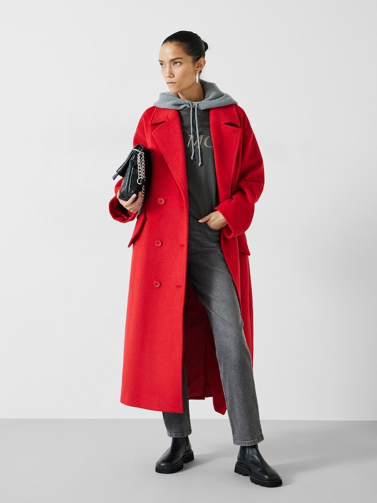 Hush Red Maddie Cocoon Relaxed Coat - Image 1 of 5