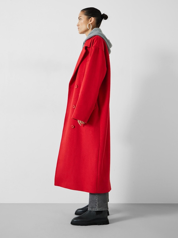Hush Red Maddie Cocoon Relaxed Coat - Image 2 of 5