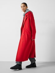 Hush Red Maddie Cocoon Relaxed Coat - Image 4 of 5